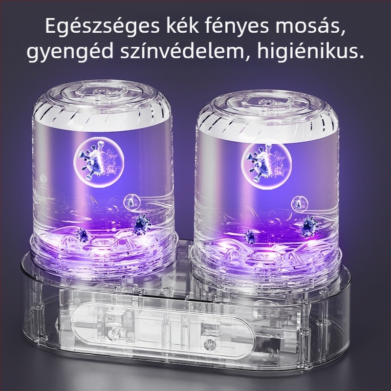 Washing Cup kettős rekesz, leválasztható kivitel, modell N-09; USB 5V, 15W; mechanikus működés; időzítő 2 órán belül; alkalmas fehérneműkhöz és zoknikhoz