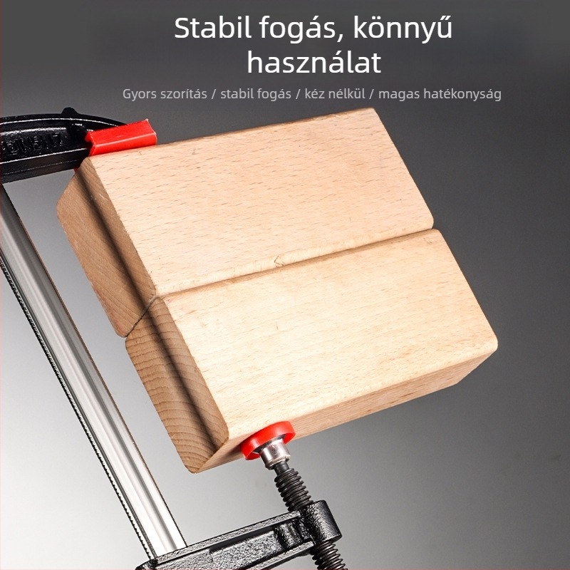 F-clip faipari felhasználásra, ipari minőségű, anyag: Ma steel + cast iron, használat: rögzítés faanyaghoz