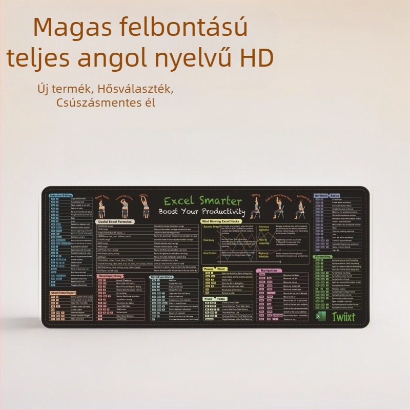 Nagy egérpad Jiaji szövetből természetes csúszásmentes gumival, egyoldalas felület, hőtranszfer technikával, asztali pad