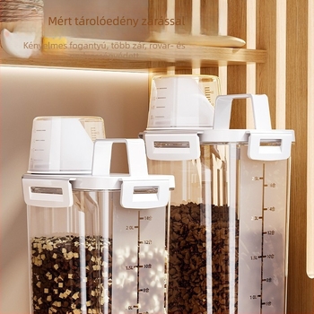 Háziállat élelmiszer tároló edény – vákuumzáras, nedvességálló, PP anyagú, macska- és kutyaeledelhez (otthoni használat)