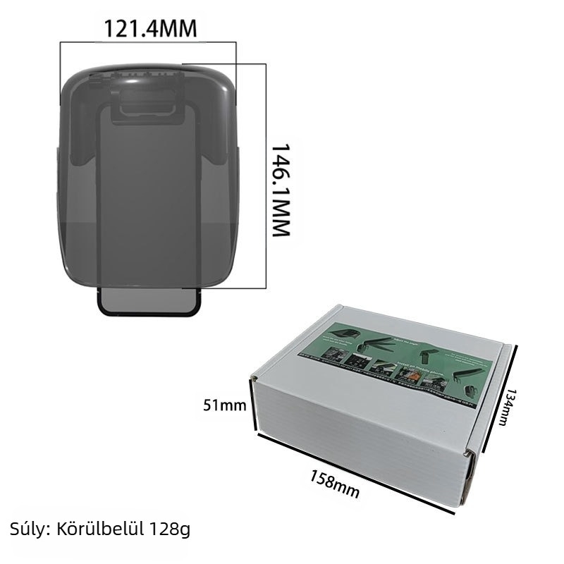 Első szélvédőhöz illeszkedő mobilszemvédő klipsz, PC anyag, snap-in telepítés, összecsukható, több-irányú kialakítás, univerzális illeszkedés