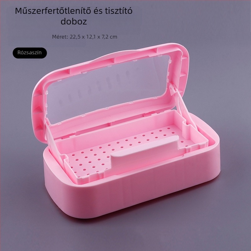 Manikűr- és szempilla eszközök fertőtlenítő doboza – alkohollal történő tisztítás és áztatás, műanyag, 320 g, Zidivi OEM