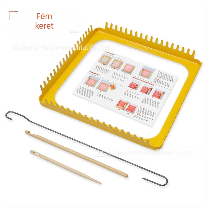 DIY szövőszék - négyszögletes keret szövéshez, sűrű fogak, 18 fog