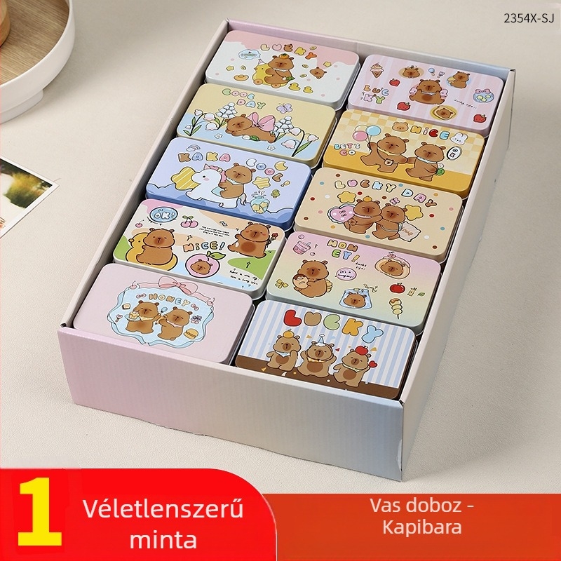 Elegant Charm Kapibára Rajzfilm Fém Tároló Doboz — Tinplate, Termékkód 2354X, Állat Téma