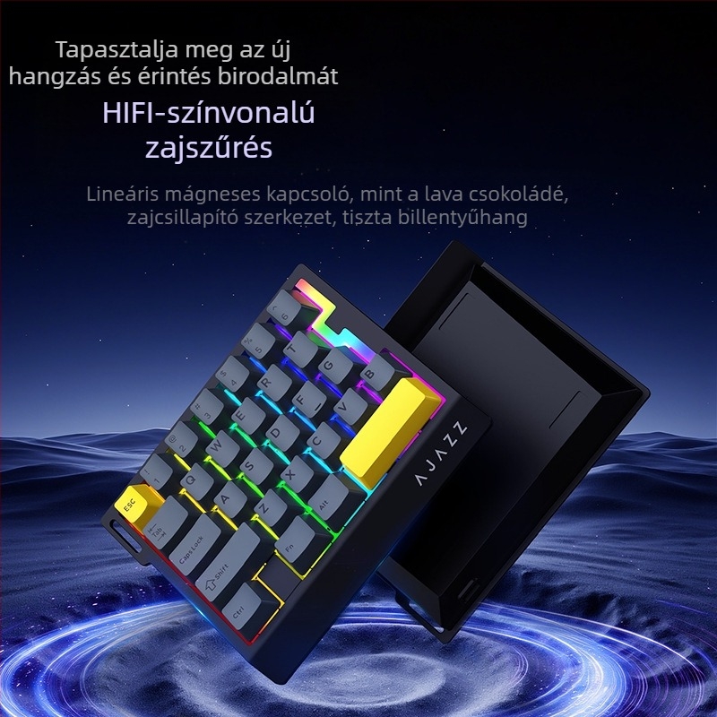 Ajazz AK029 Egykezes Mechanikus Billentyűzet, Kék Kapcsoló, RGB Háttérvilágítás, 29 Gomb, Hot-Swappable