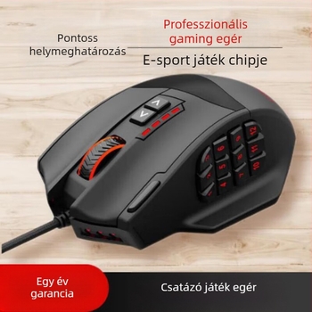 X33 optikai gamer egér, kettős üzemmód (kábeles és vezeték nélküli), USB, 16000 DPI, 9 gomb