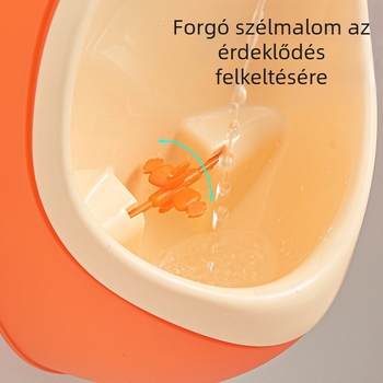 Gyermekeknek szánt álló falra szerelhető piszoár fiúknak, környezetbarát PP anyagból, 0–8 éveseknek