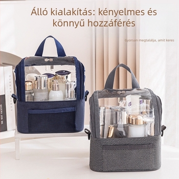 Oxford anyagból készült kozmetikai táska, vízálló, belső nylon bélés, egyszínű minta, mindennapi használatra