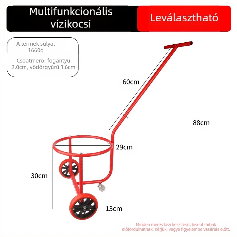 Kézi vízszállító kocsi mezőgazdasági felhasználásra, többfunkciós eszköz, modell 01, Jiangyun