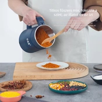 Háztartási nedves és száraz őrlő, 5 pengével, rozsdamentes acél edénnyel, max. 10 000 rpm, 110–240 V