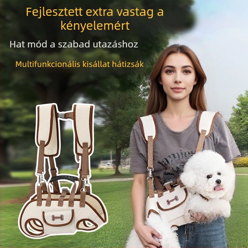 Háziállat szállító táska mellkasi keresztpántos dizájnnal — Oxford anyag, egyszínű modell, Zhejiang eredet, közepes keménység