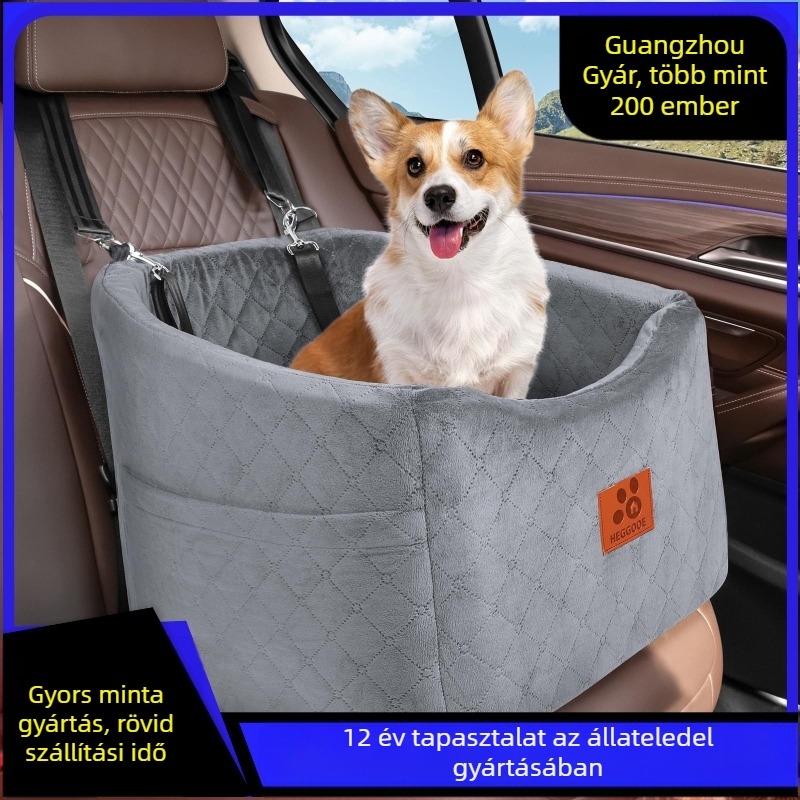 Kutya autós ülőpárna — velúr, mosható, kivehető, márka Fushang