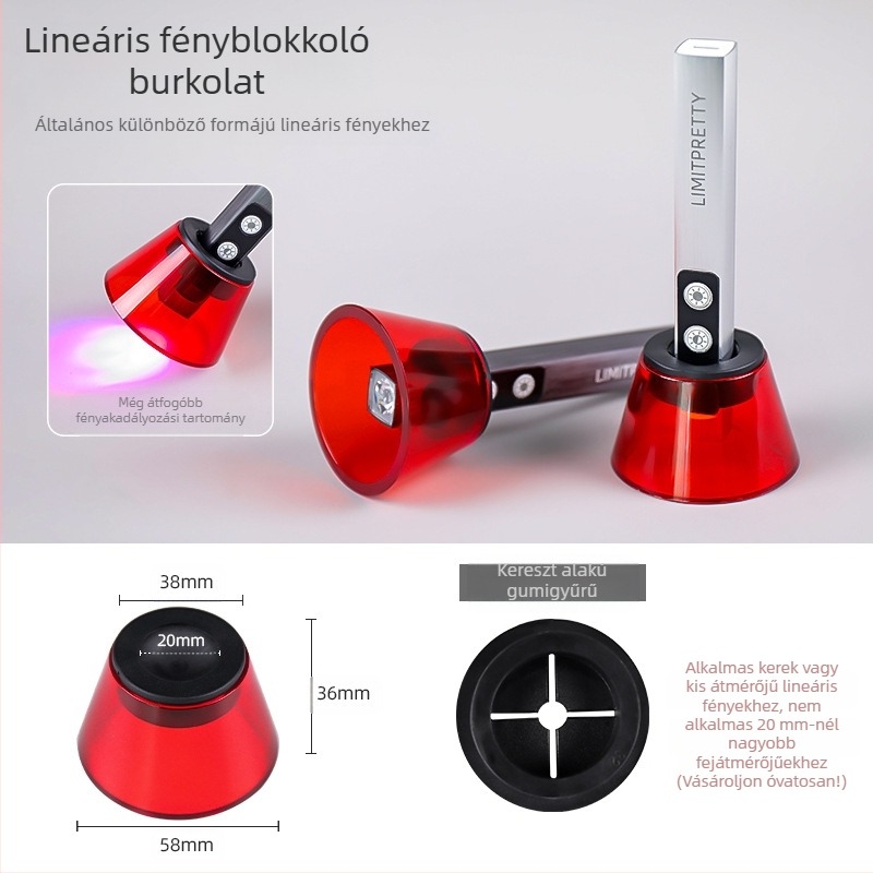 Műanyag körömdíszítő tartó vastagított fényvédő pajzzsal, anti-kék fény, modell zqgj0430, 1 db