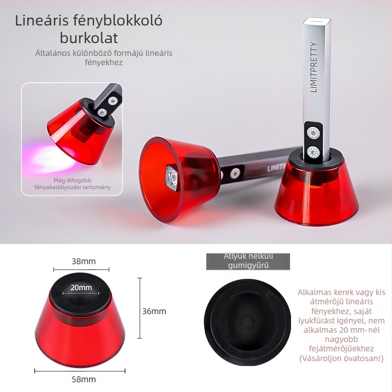 Műanyag körömdíszítő tartó vastagított fényvédő pajzzsal, anti-kék fény, modell zqgj0430, 1 db