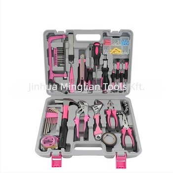 108 darabos szénacélból készült többfunkciós szerszámkészlet — kalapács, kulcs és fogó, otthoni használatra