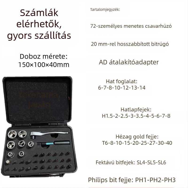 24-1 Ratchet csavarhúzó készlet háztartási használatra, S2 eszköz acél bites, mágneses és izolált, Cross/Slotted/Torx/Hex