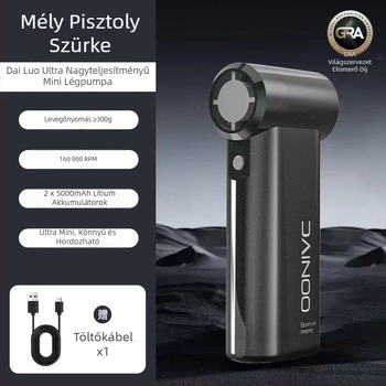 Kézben tartható turbina ventillátor F18 beépített 4000mAh akkumulátorral, 4 sebességfokozat, forgó penge porfújáshoz, zaj ≥71dB