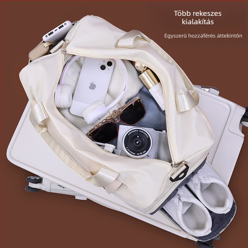 Uniszex utazótáska – 20–35 L, poliészter, vízálló, száraz–nedves elválasztás, poliészter belső bélés