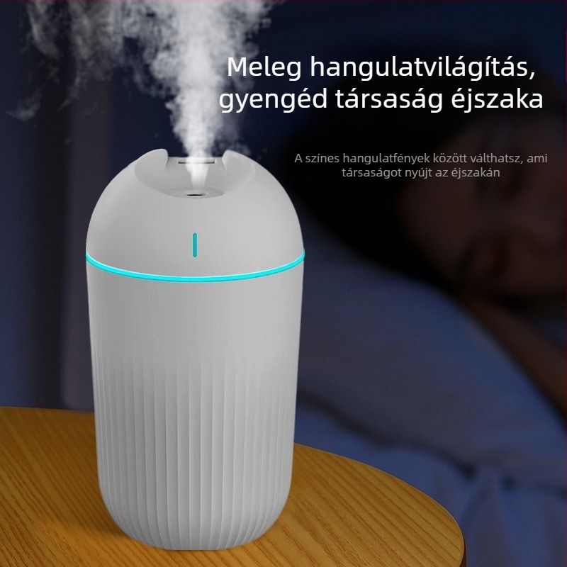 Párásító X5, USB-tápellátás, 0,5 L tartály, 1 gőz-kimenet, környezeti világítás