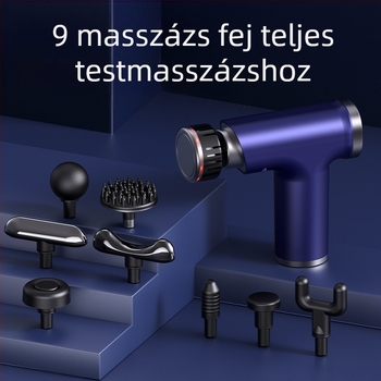 USB újratölthető miofasciális masszírozó több szintű beállítással, 5+ fokozat, 6+ fej, beépített 1200–2000 mAh akkumulátor