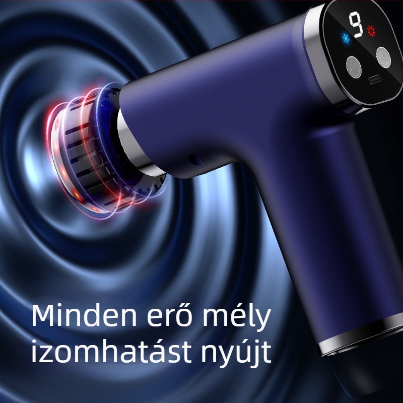 USB újratölthető miofasciális masszírozó több szintű beállítással, 5+ fokozat, 6+ fej, beépített 1200–2000 mAh akkumulátor