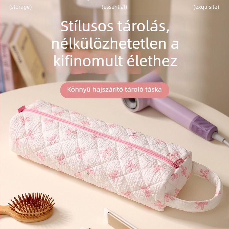 Hajszárító tároló táska – kocka alakú, poliészter anyag, többfunkciós, utazáshoz, kompatibilis Dyson