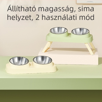 Műanyag macska dupla tál — eszközök etetéshez kisállatok, márka Wangxing Street