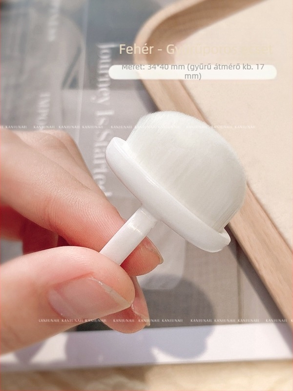 Körömpor tisztító készlet – előre gyűrűs porecset, hátsó szélső porecset, finom puha sörtéjű ecset, ujzár típusú fej, köröm tisztító eszköz