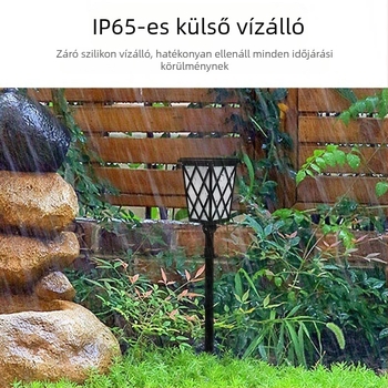 Napelemes LED lámpa kertbe láng alakban – Modell N260, IP55, DC5V 1W napelemes panel, 6-12 órás üzemidő, Kapcsoló: kézi + fényérzékelő