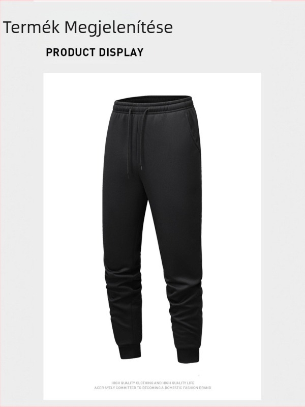 Koreai stílusú cargo nadrág, egyenes szabású, extra vastag, 95% pamut