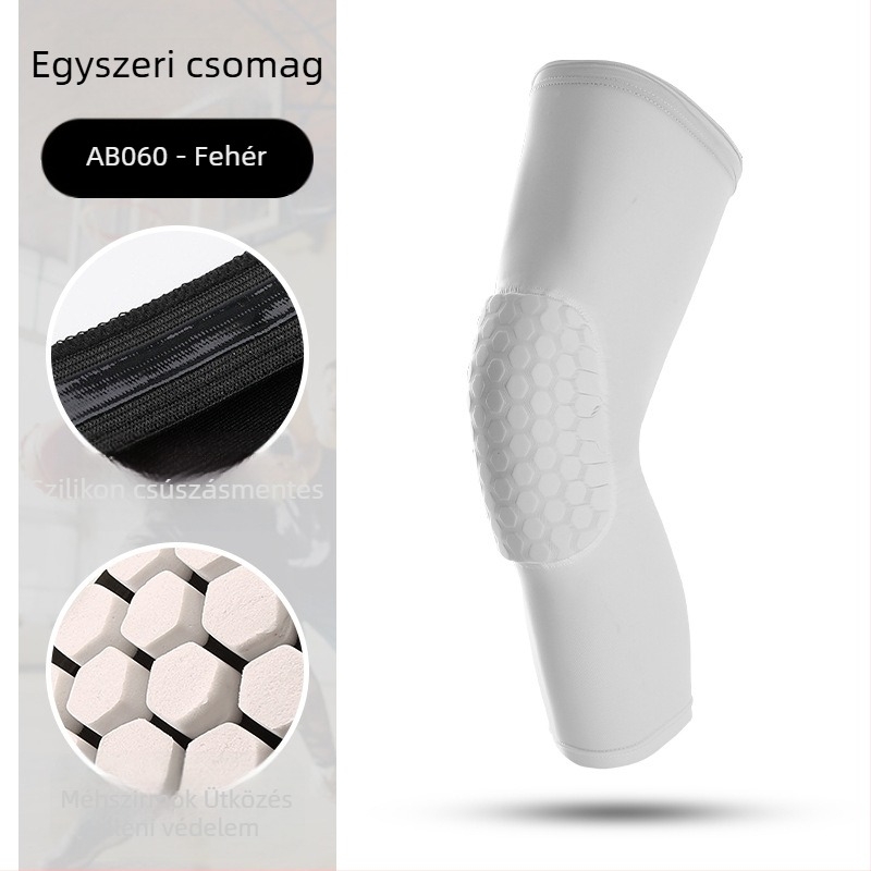 Légáteresztő térdvédő poliészterből, csúszásmentes patella védelemmel, kosárlabdázáshoz és kerékpározáshoz