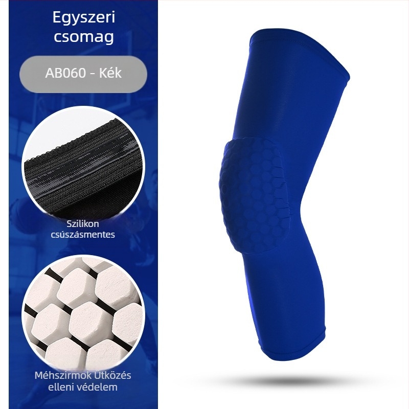 Légáteresztő térdvédő poliészterből, csúszásmentes patella védelemmel, kosárlabdázáshoz és kerékpározáshoz