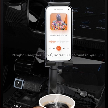 Autó hátsó ülésének fejtámlájához szerelhető tabletatartó, kinyúló és összecsukható, univerzális telefon- és tabletatartó