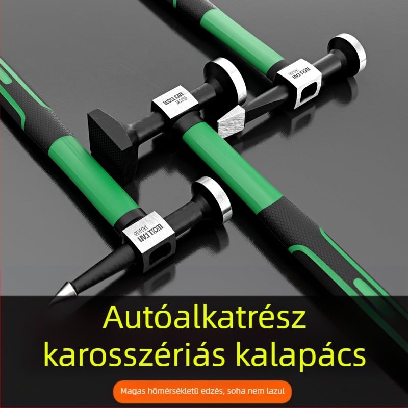 Wolffan Magas széntartalmú acél Autó Dent Javító Eszköz Készlet – Lemezformázó eszköz autójavításhoz, Nettó tömeg 1000 g, Éles négyzetes fej