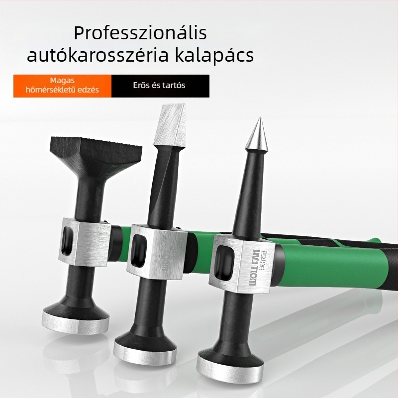 Wolffan Magas széntartalmú acél Autó Dent Javító Eszköz Készlet – Lemezformázó eszköz autójavításhoz, Nettó tömeg 1000 g, Éles négyzetes fej