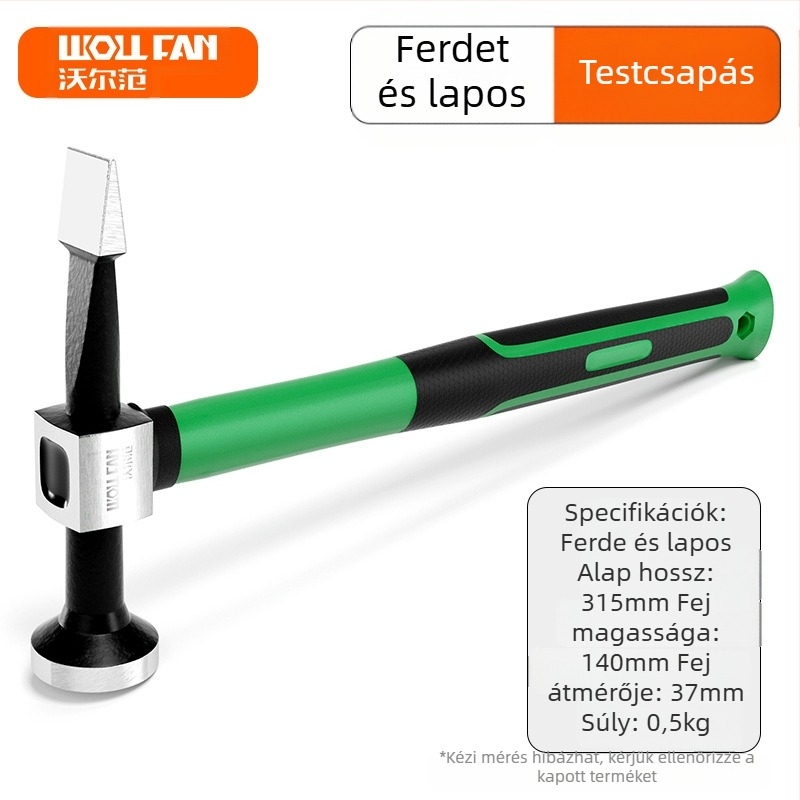 Wolffan Magas széntartalmú acél Autó Dent Javító Eszköz Készlet – Lemezformázó eszköz autójavításhoz, Nettó tömeg 1000 g, Éles négyzetes fej