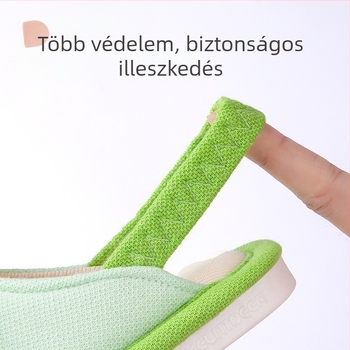 Gyerekeknek szóló textil papucs (1–6 év), Cartoon mintával, Felső rész: kötött légáteresztő anyag, Talp: PVC, Deer Milly