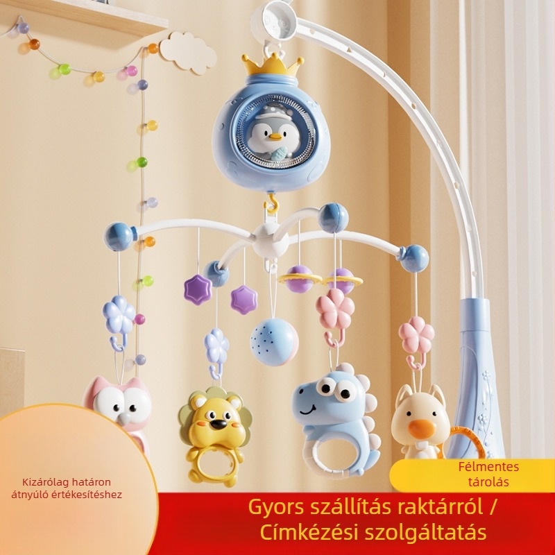 Csecsemőknek szóló zenés forgó projektor játék távirányítóval, CE-tanúsított, műanyag kivitel, 0-3 éveseknek