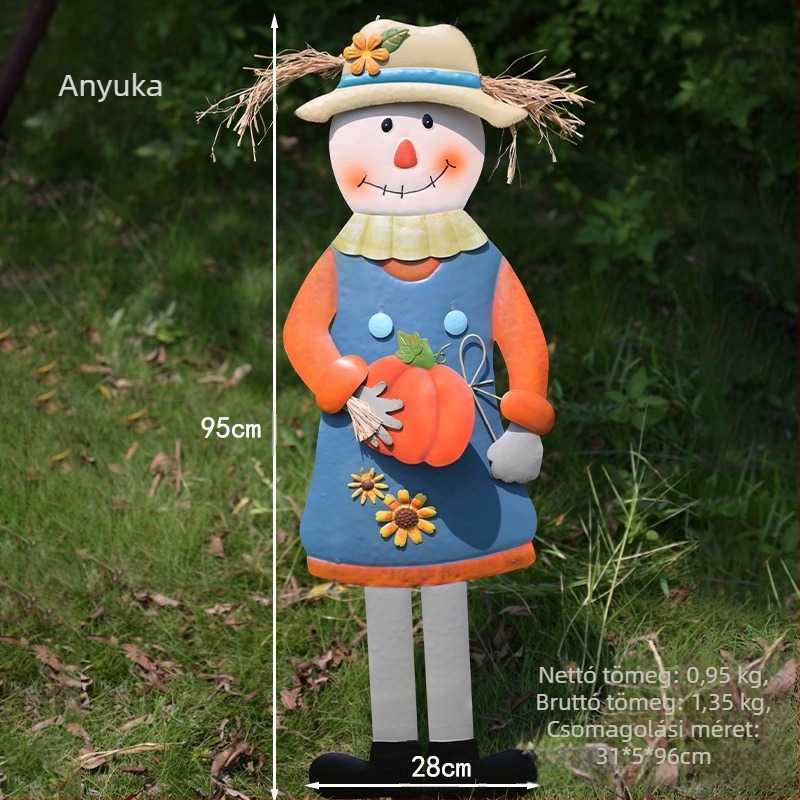 Pastorális stílusú vasból készült művészi figura, kültéri udvari dekorációhoz (Anyag: vas; Stílus: pastoral; Használat: udvar, terasz, kert; Gyártási kód: 18328127424)