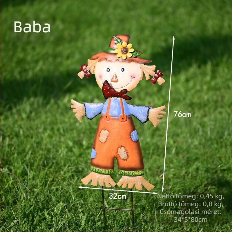 Pastorális stílusú vasból készült művészi figura, kültéri udvari dekorációhoz (Anyag: vas; Stílus: pastoral; Használat: udvar, terasz, kert; Gyártási kód: 18328127424)