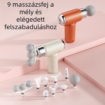 Fasciális masszírozó 6+ fejjel, mini hordozható, szénkefe motorral, több sebesség, alacsony zajú 36–45 dB, beépített 800–1000 mAh akkumulátor