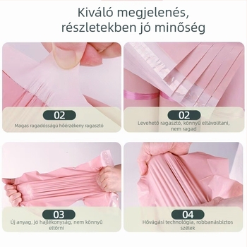 Expressz zacskó, önzáró, PE anyag (új + újrahasznosított), forró vágás, záró hossz 4