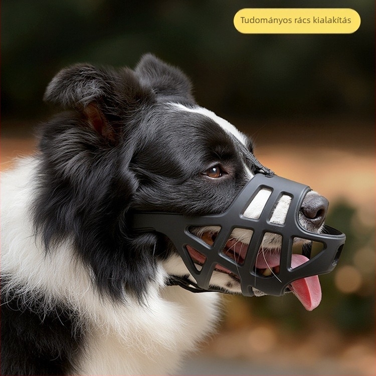 Kutyamuzzle közepes és nagy testű kutyák számára; megakadályozza harapást, ugatást és céltalan evést; lehetővé teszi a vízivást; anyag: selyem virág