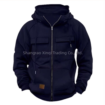 Kapucnis pulóver cipzárral és több zsebbel, poliészter 250 g anyag, fleece bélés, lazán illeszkedő, őszi-téli 2025