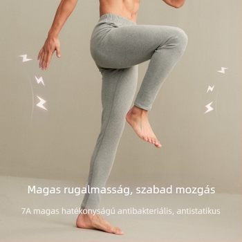 Férfi pamut melegítő alsó, 251–300 g/m², antibakteriális, anti-pilling, karcsú szabású, hosszú nadrág