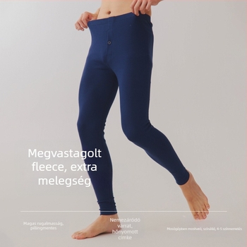 Férfi pamut melegítő alsó, 251–300 g/m², antibakteriális, anti-pilling, karcsú szabású, hosszú nadrág