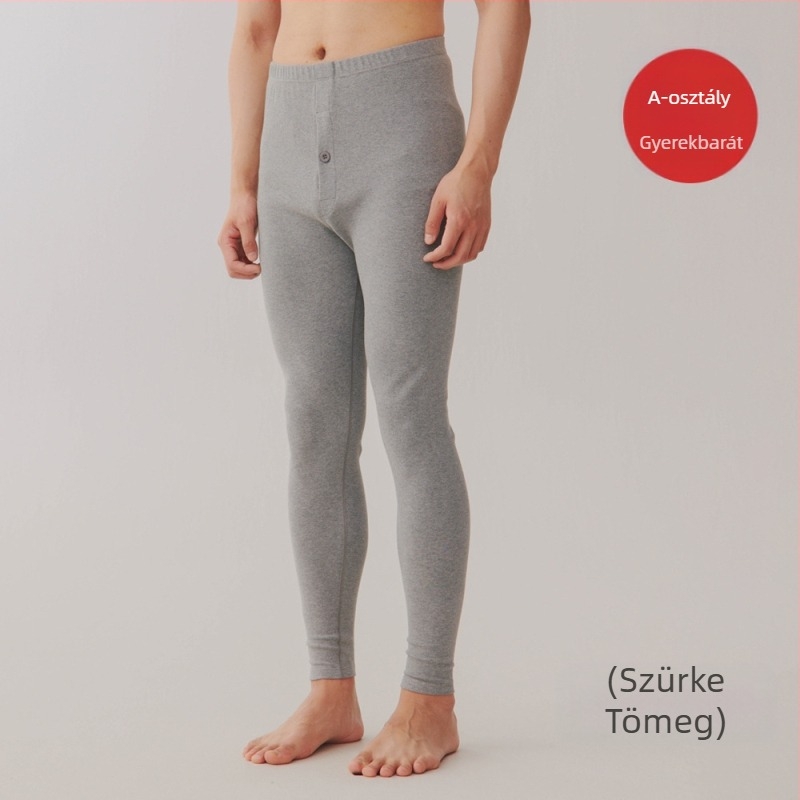 Férfi pamut melegítő alsó, 251–300 g/m², antibakteriális, anti-pilling, karcsú szabású, hosszú nadrág