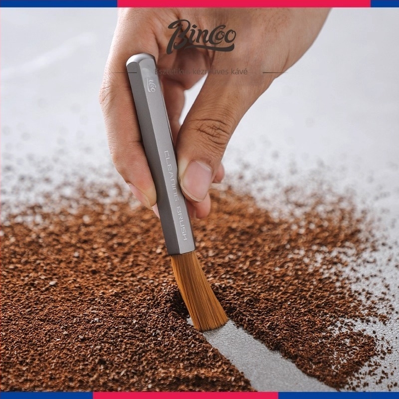 Bincoo Kávé Tisztító Kefe – Alumínium ötvözet anyagú tisztító eszköz kávé bárhoz és kávéfőzőhöz – Modern minimalista stílus