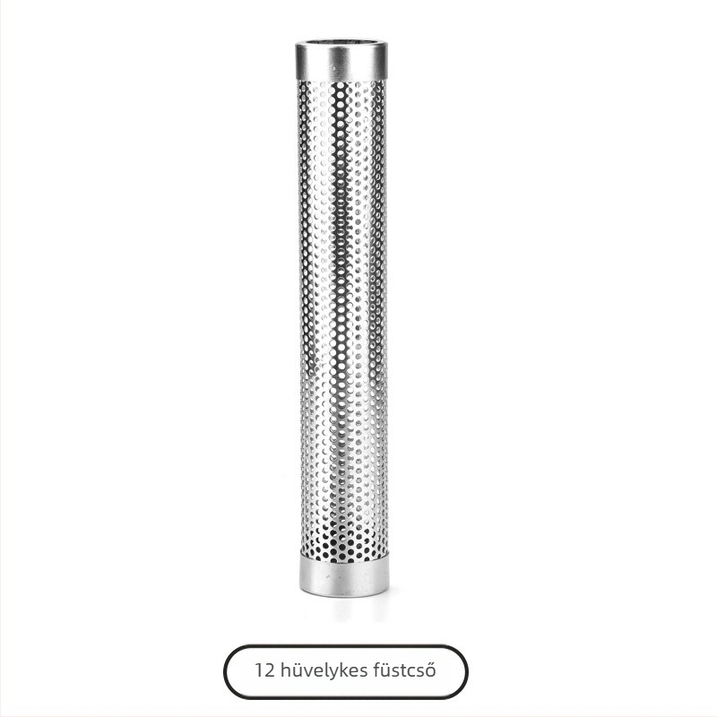 Rozsdamentes acél füstölőcső barbecue-hoz | Modern minimalist design | GF márka | Logóval testreszabható