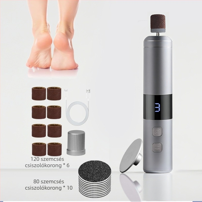 Elektromos talpápoló – 2 az 1-ben köröm- és talpápoló eszköz, hordozható, eltávolítja a száraz bőrt és a kalluszt, modell YS-MJ002, 2025-ben bemutatva